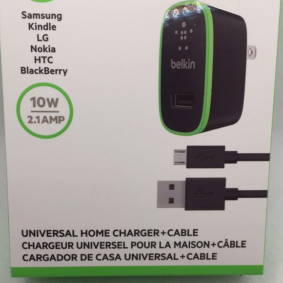 Belkin 10W 2.1 Amp Universal Home Charger + Cable for Smartphones Samsung - Picture 5 of 9